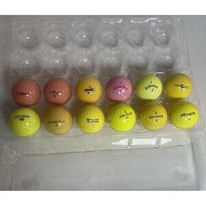 Neon Golf Balls Lot Of 12 Bright Yellow And Pink Callaway
